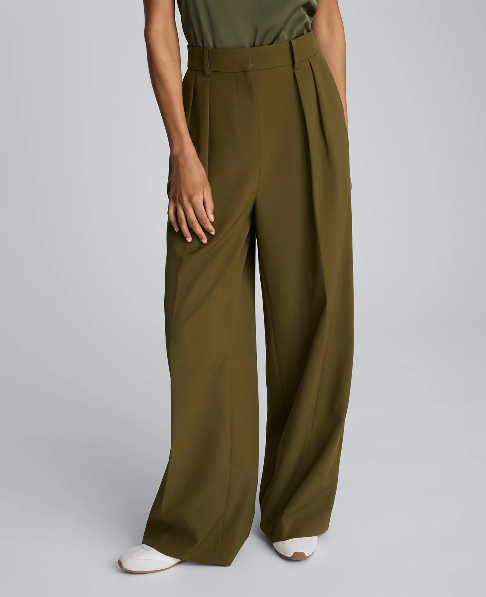 Luxe Twill Wide Leg Pleat Front Pant sold by Kenneth Cole