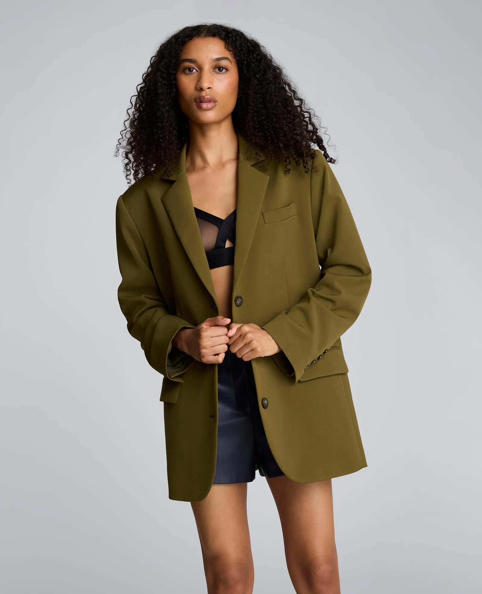 Luxe Twill Three Button Boyfriend Blazer sold by Kenneth Cole product image thumbnail 4