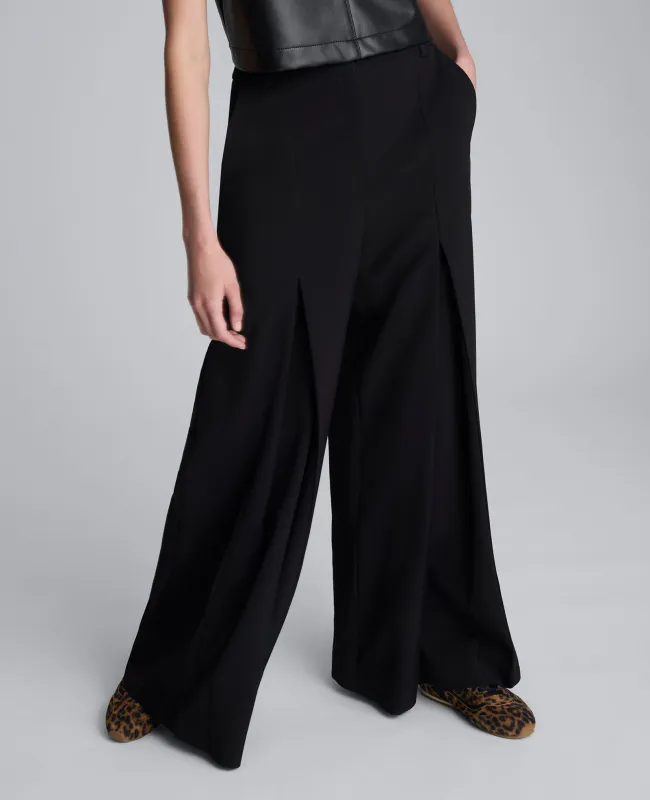 Luxe Twill Wide Leg Inverted Pleat Front Pant sold by Kenneth Cole