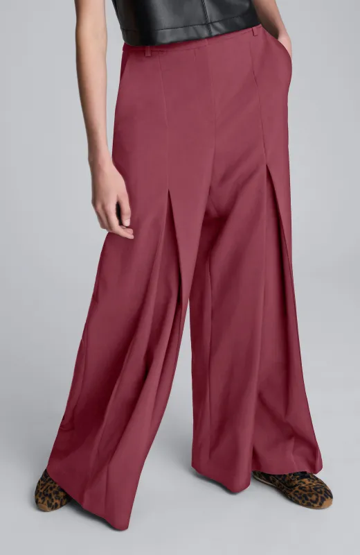 Luxe Twill Wide Leg Inverted Pleat Front Pant sold by Kenneth Cole