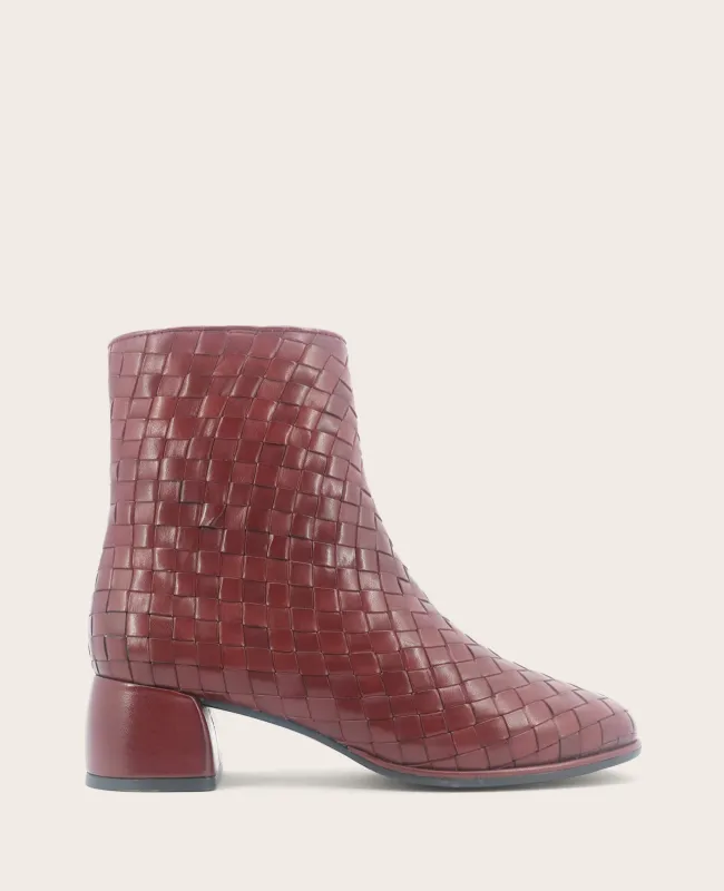 GENTLE SOULS - Elodie Leather Woven Side Zip Boot sold by Kenneth Cole