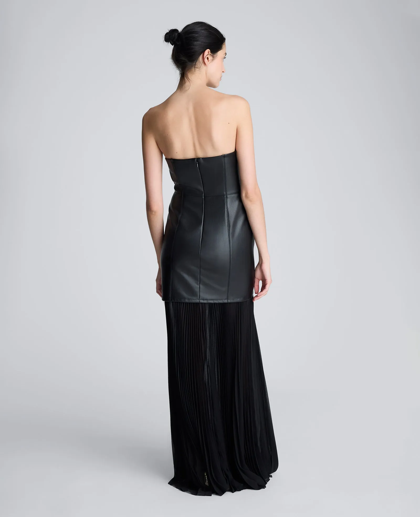 Faux Leather Mixed Media Pleated Maxi Dress sold by Kenneth Cole product image thumbnail 2