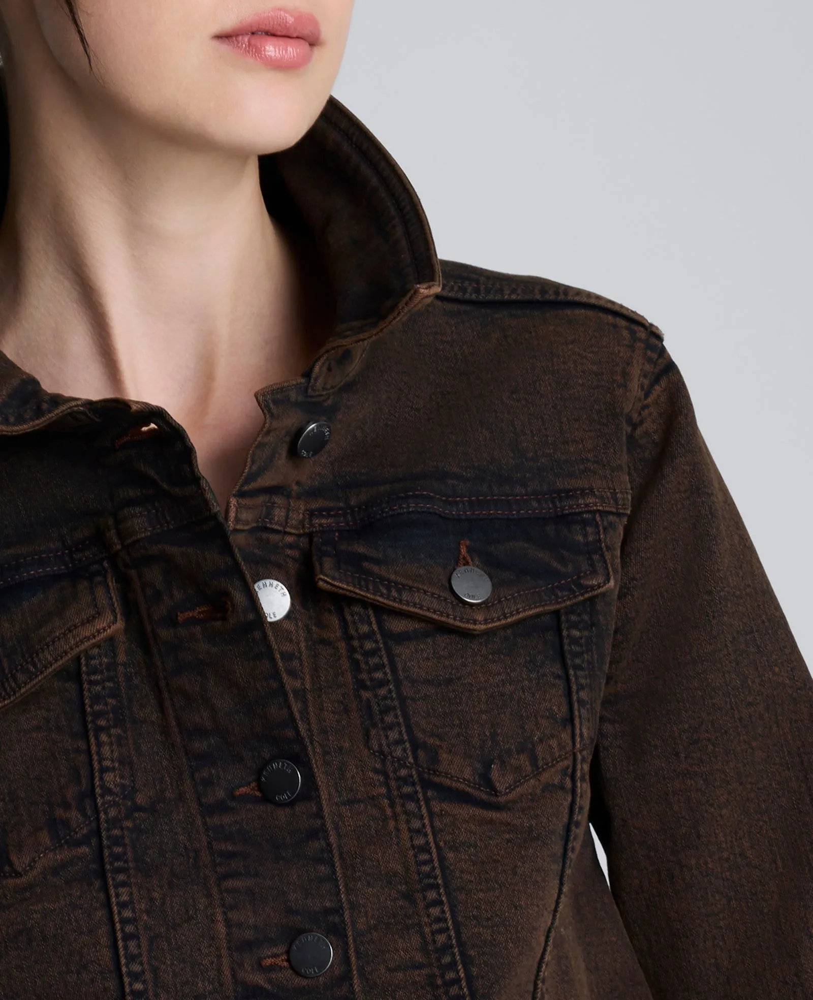 Overdye Denim Cropped Trucker Jacket sold by Kenneth Cole product image thumbnail 5