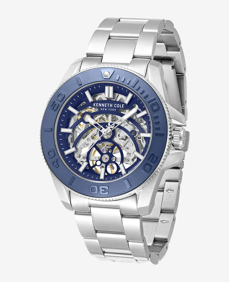 Skeleton Automatic Blue Contrast Dial Bracelet Watch sold by Kenneth Cole product image thumbnail 3