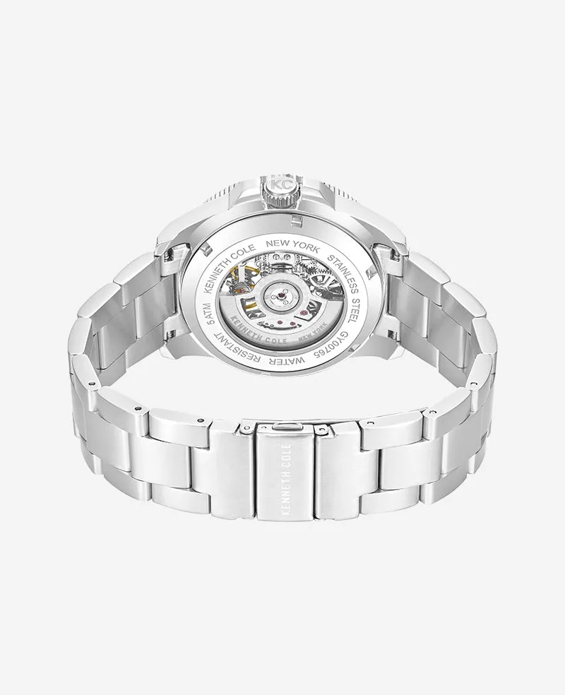 Skeleton Automatic Blue Contrast Dial Bracelet Watch sold by Kenneth Cole product image thumbnail 5