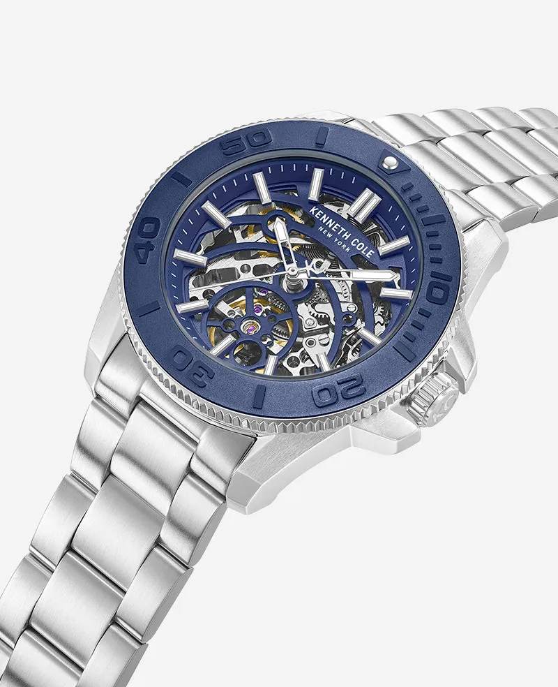 Skeleton Automatic Blue Contrast Dial Bracelet Watch sold by Kenneth Cole product image thumbnail 2