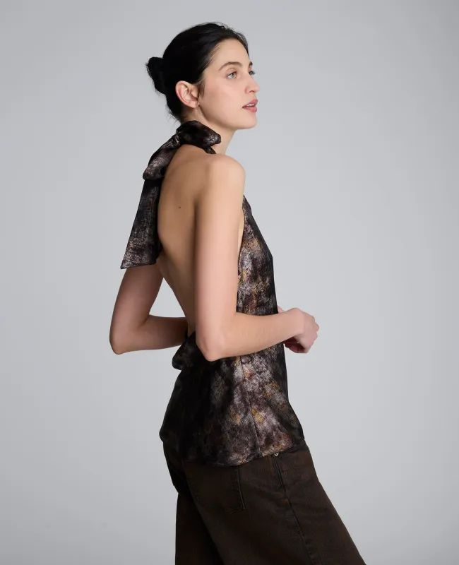 Satin Crossover Halter Blouse sold by Kenneth Cole