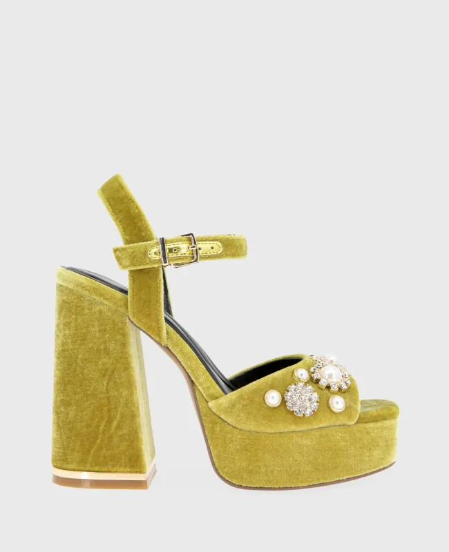 Dolly Charms Velvet Platform Sandal sold by Kenneth Cole