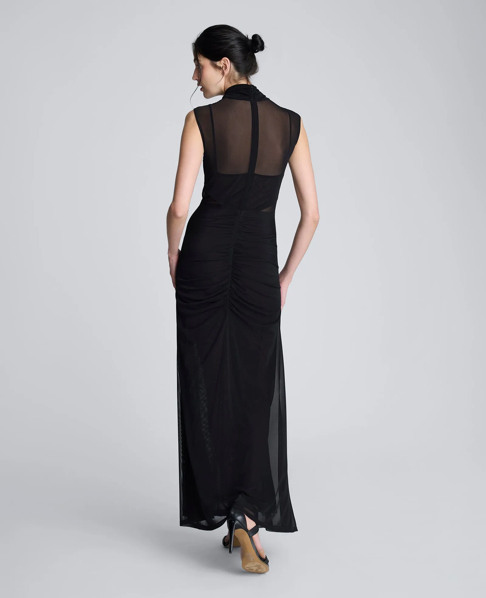 Solid Mesh Pleated Bodice Maxi Dress sold by Kenneth Cole product image thumbnail 3