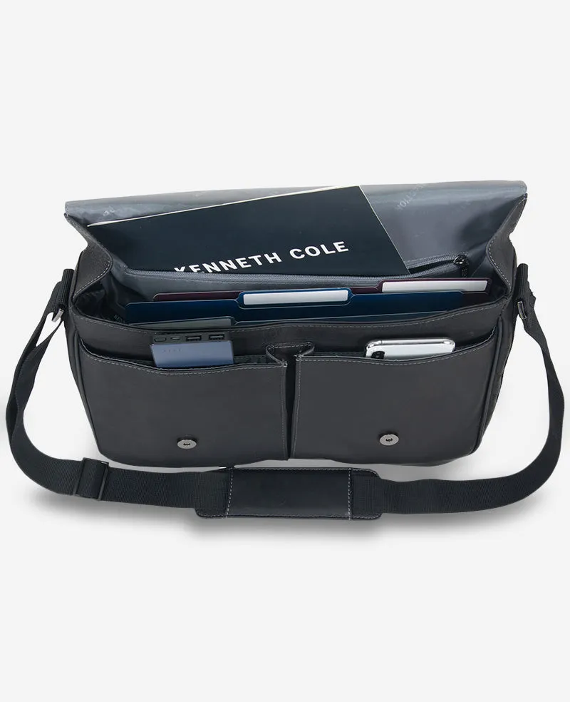 Columbian Leather Crossbody 15.6-Inch Laptop & Tablet Messenger Bag sold by Kenneth Cole product image thumbnail 3