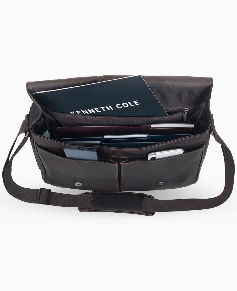 Columbian Leather Crossbody 15.6-Inch Laptop & Tablet Messenger Bag sold by Kenneth Cole product image thumbnail 4