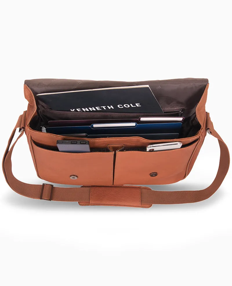 Columbian Leather Crossbody 15.6-Inch Laptop & Tablet Messenger Bag sold by Kenneth Cole product image thumbnail 4