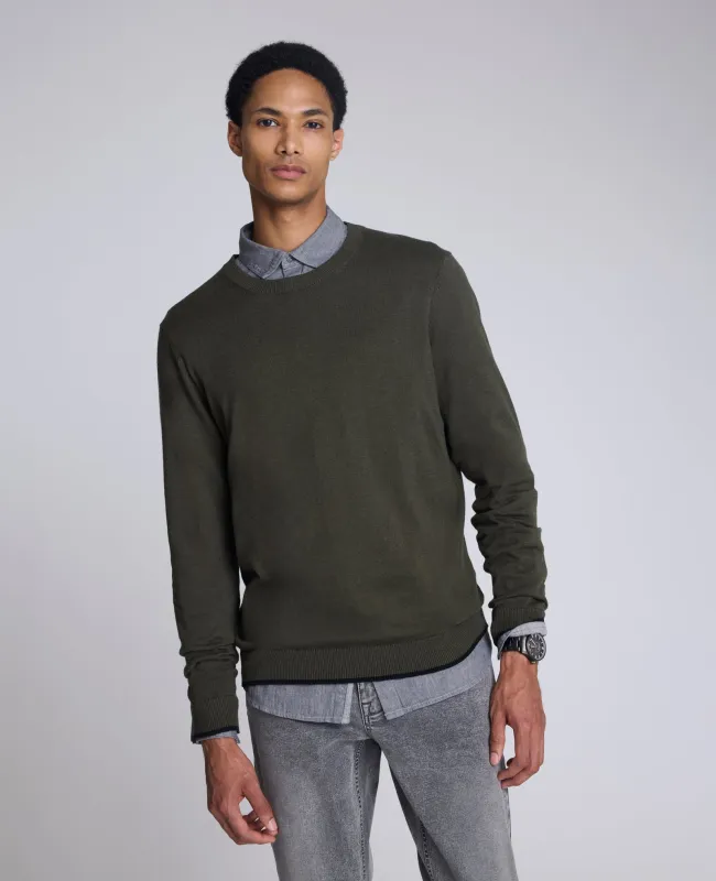 Crewneck Sweater with Tipping Details sold by Kenneth Cole