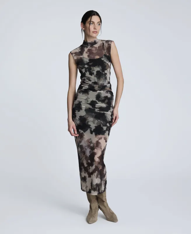 Side Rouched Printed Mesh Dress sold by Kenneth Cole