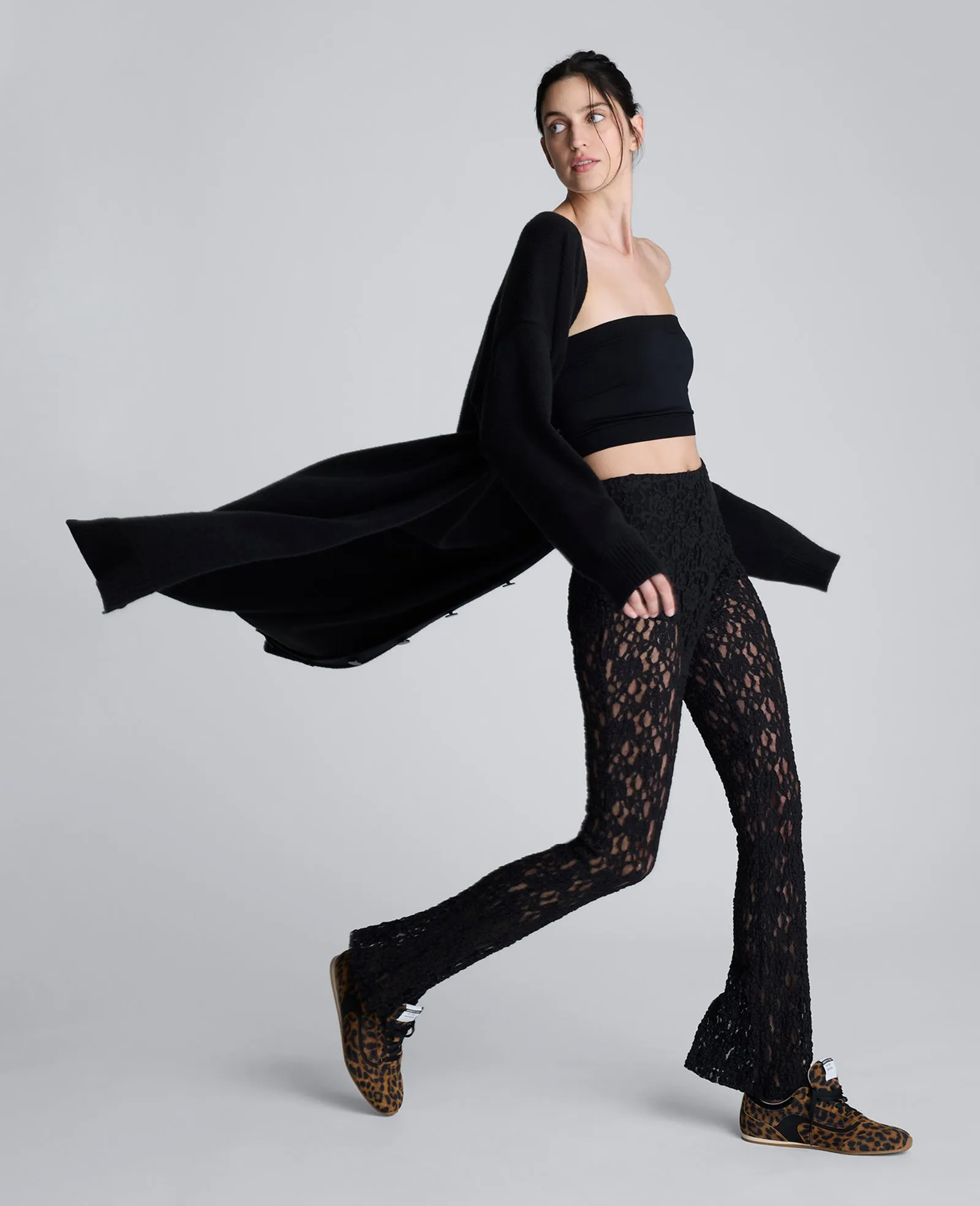 Pull On Stretch Lace Flare Pant With Inner Short sold by Kenneth Cole