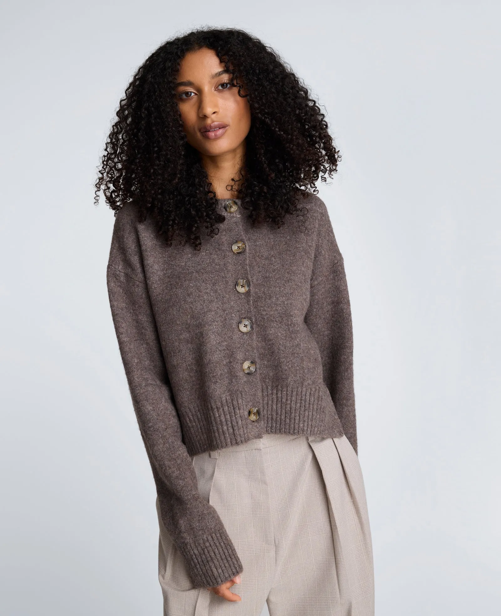 Crew Neck Button Up Cardigan sold by Kenneth Cole