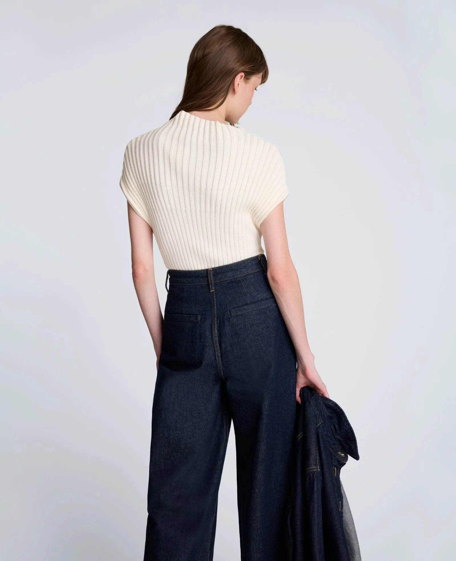 Asymmetrical Ribbed Mock Neck Sweater sold by Kenneth Cole product image thumbnail 2