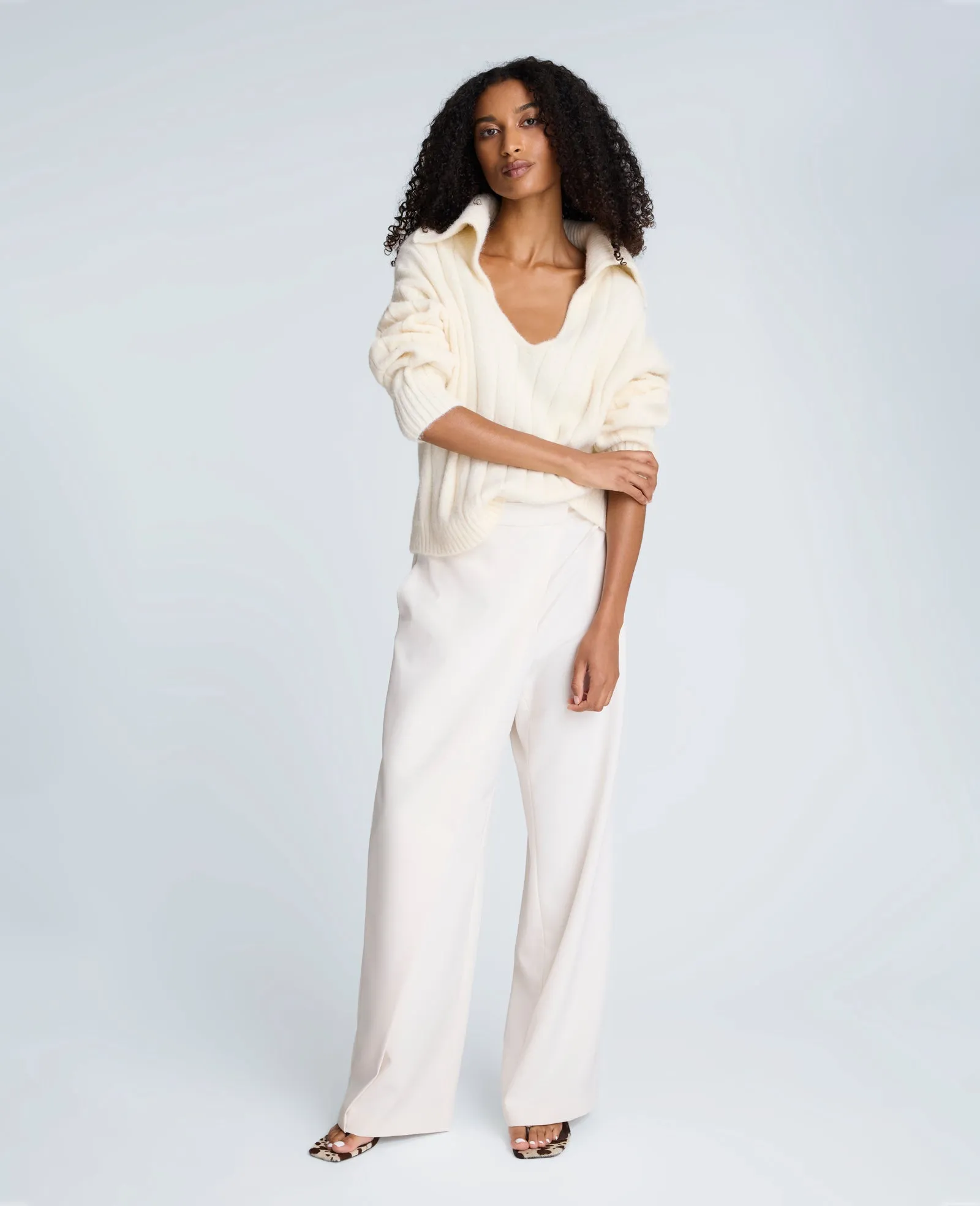 V-Neck Wide Rib Polo Sweater sold by Kenneth Cole product image thumbnail 4