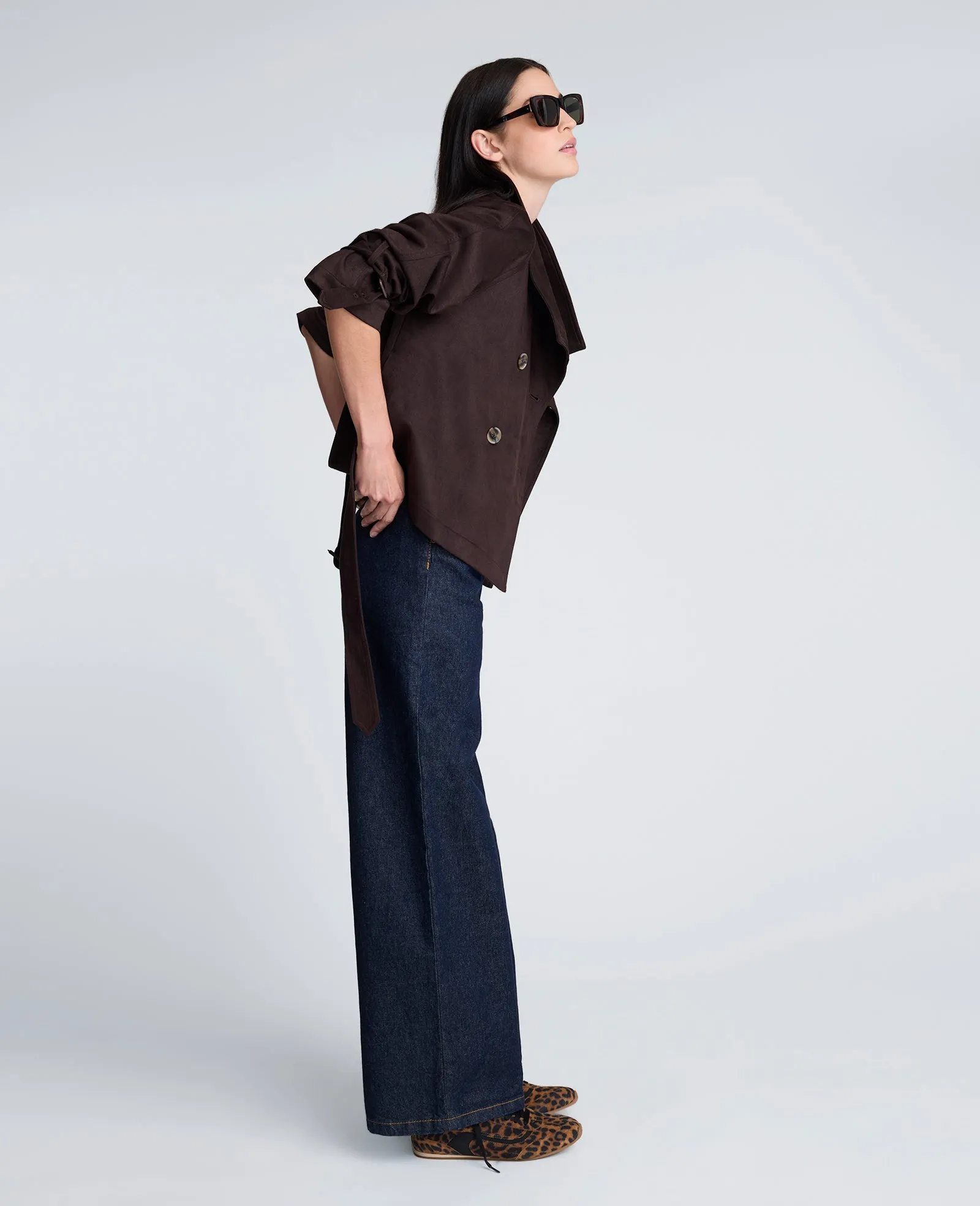 Faux Suede Cropped Belted Trench Jacket sold by Kenneth Cole product image thumbnail 2