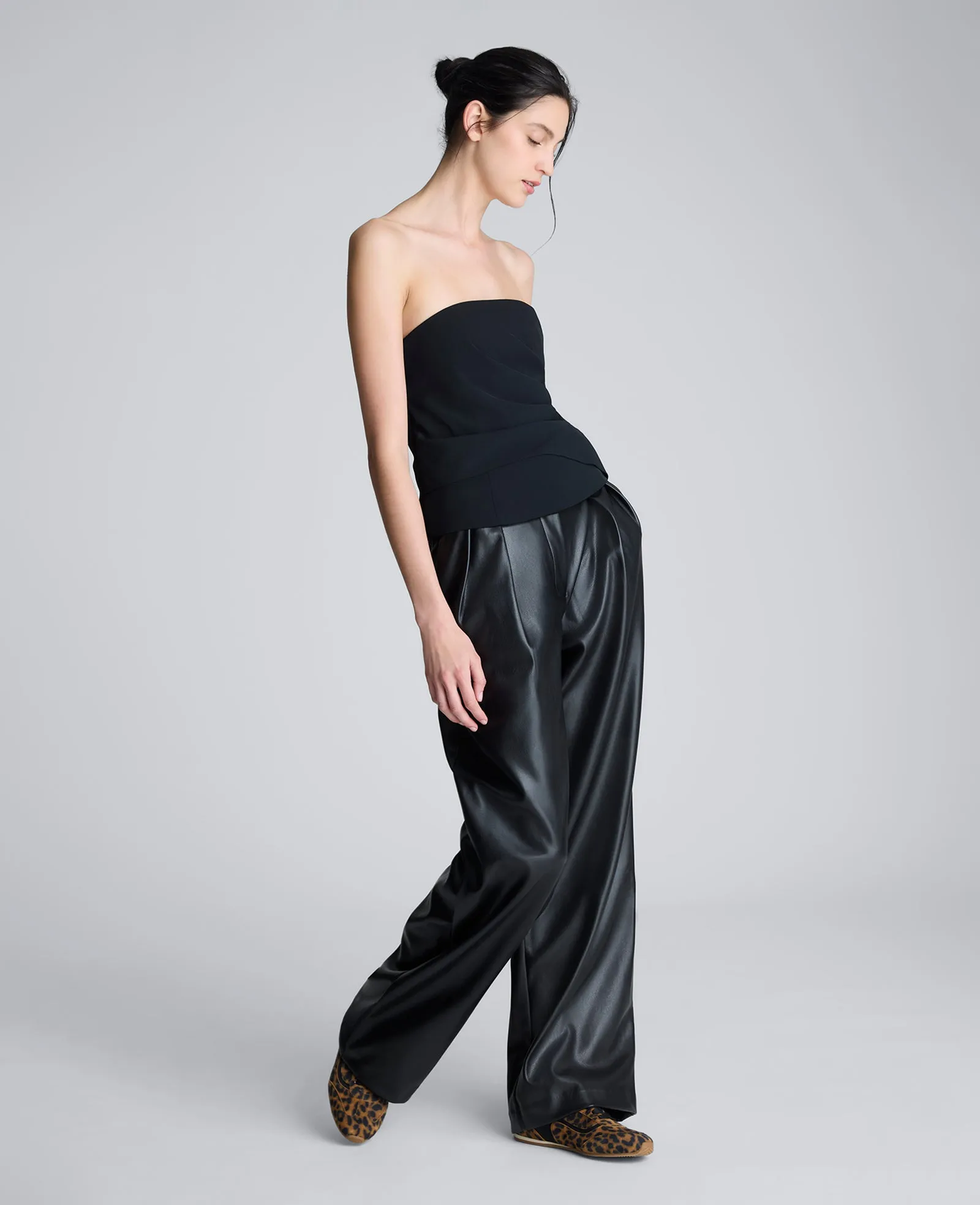 High Rise Fly Front Double Pleat Wide Leg Pant sold by Kenneth Cole