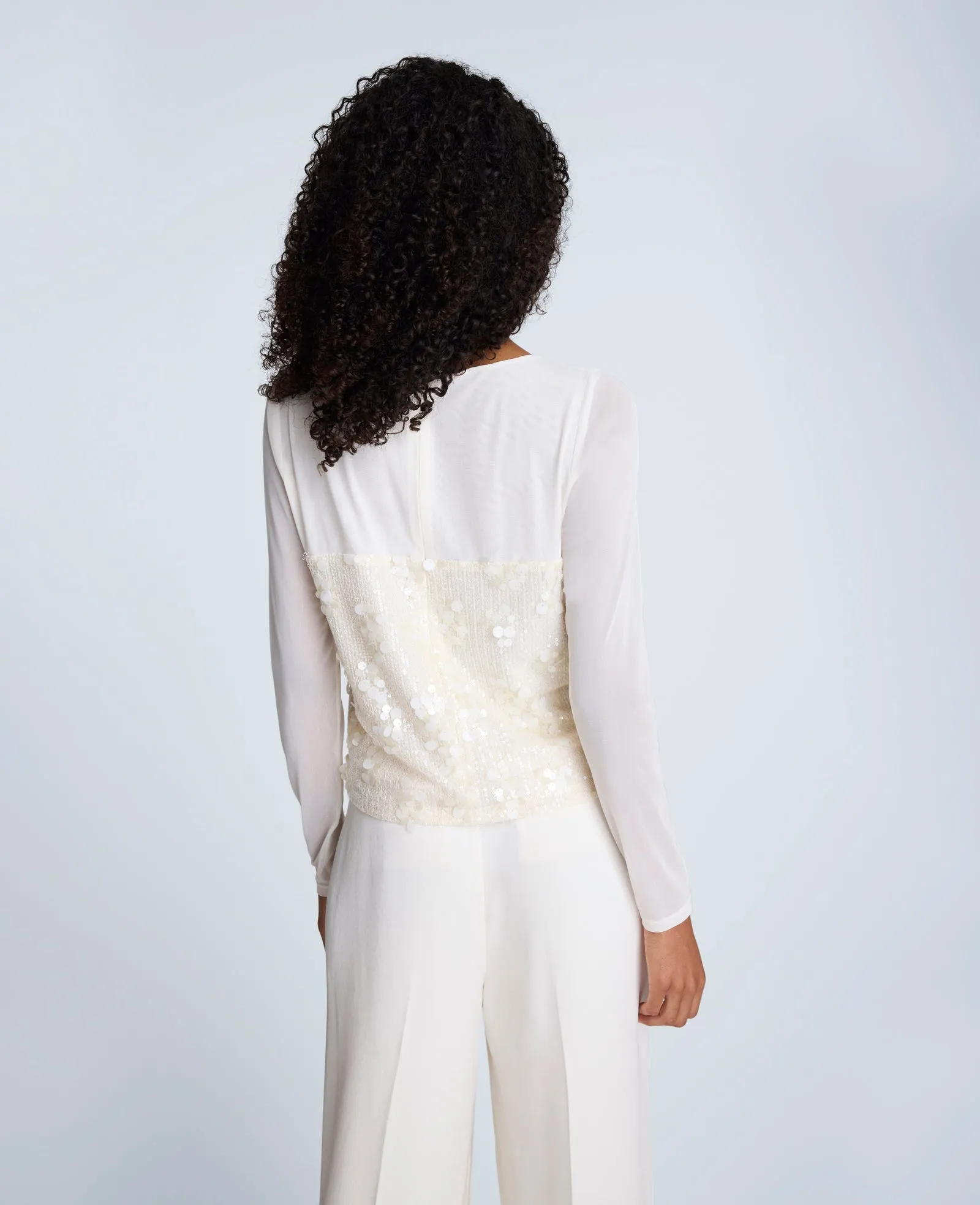 Sequin Mesh Long Sleeve Top sold by Kenneth Cole product image thumbnail 2