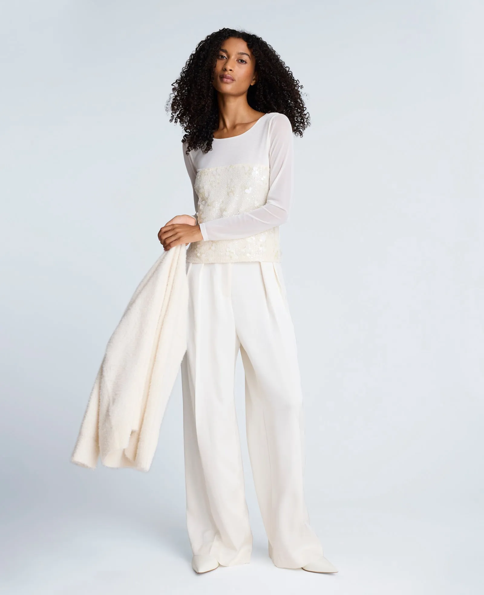 Sequin Mesh Long Sleeve Top sold by Kenneth Cole product image thumbnail 4