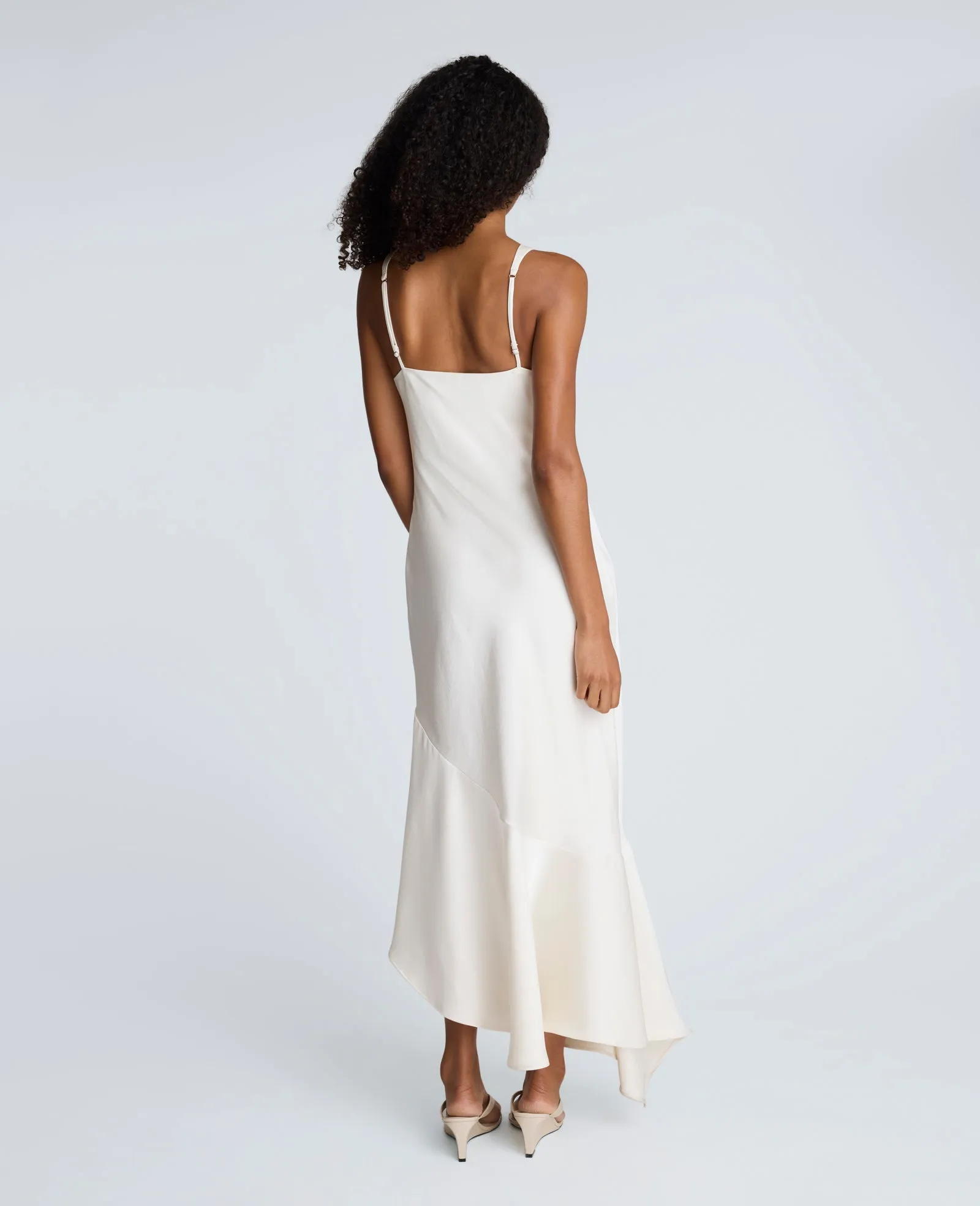 Satin Asymmetric Hem Cowl Front Dress sold by Kenneth Cole product image thumbnail 2