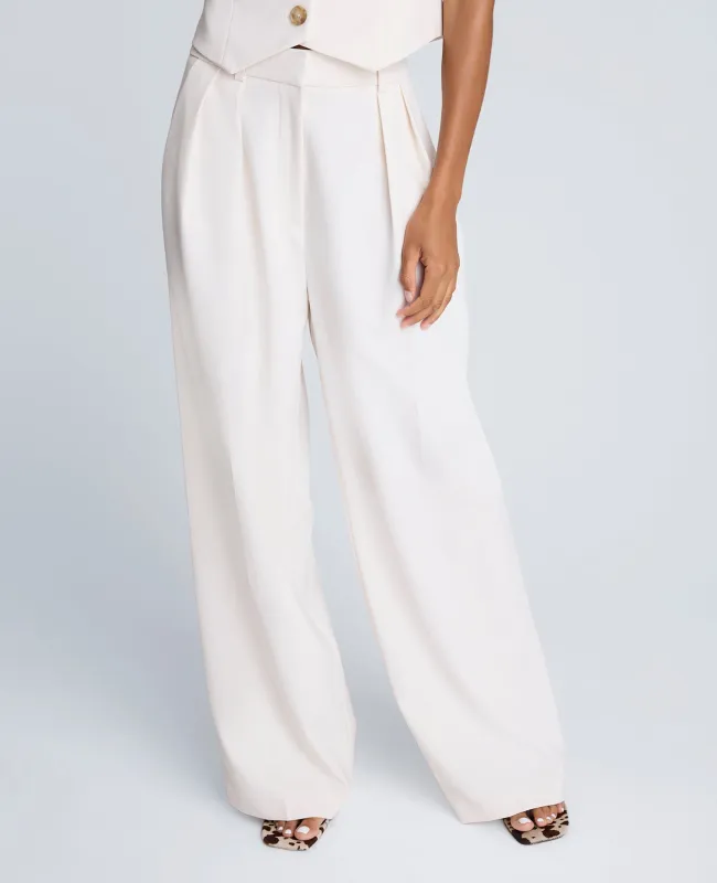 High Rise Fly Front Double Pleat Wide Leg Pant sold by Kenneth Cole