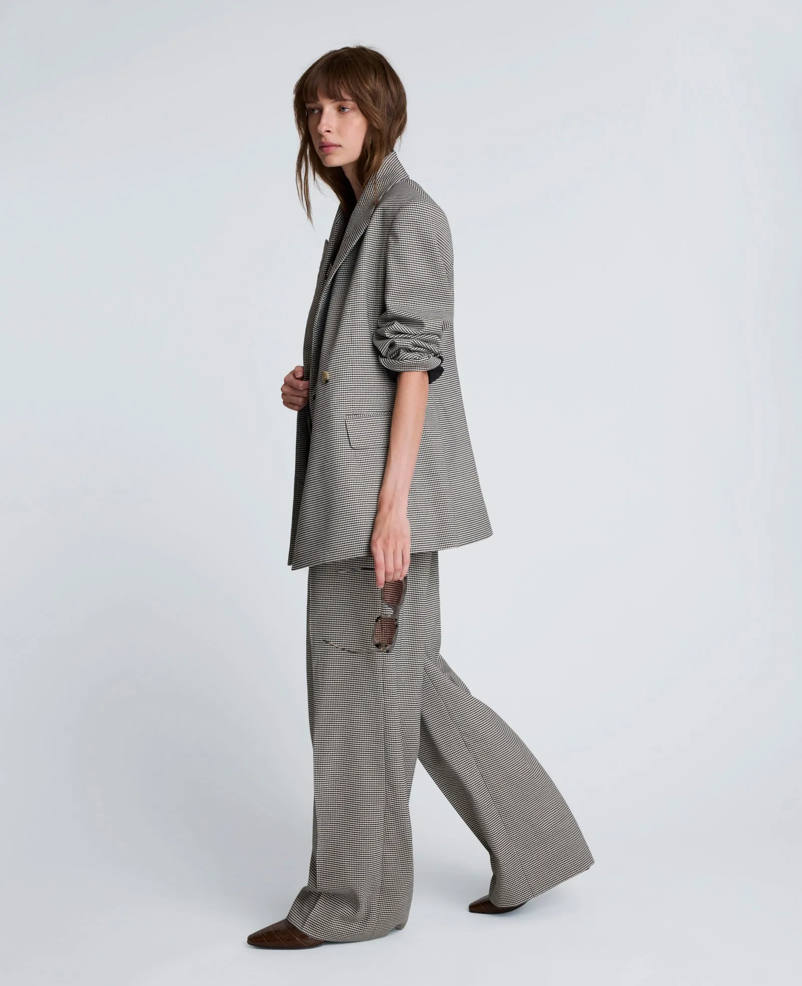 Double-Breasted Flat Pocket Houndstooth Jacket sold by Kenneth Cole product image thumbnail 4
