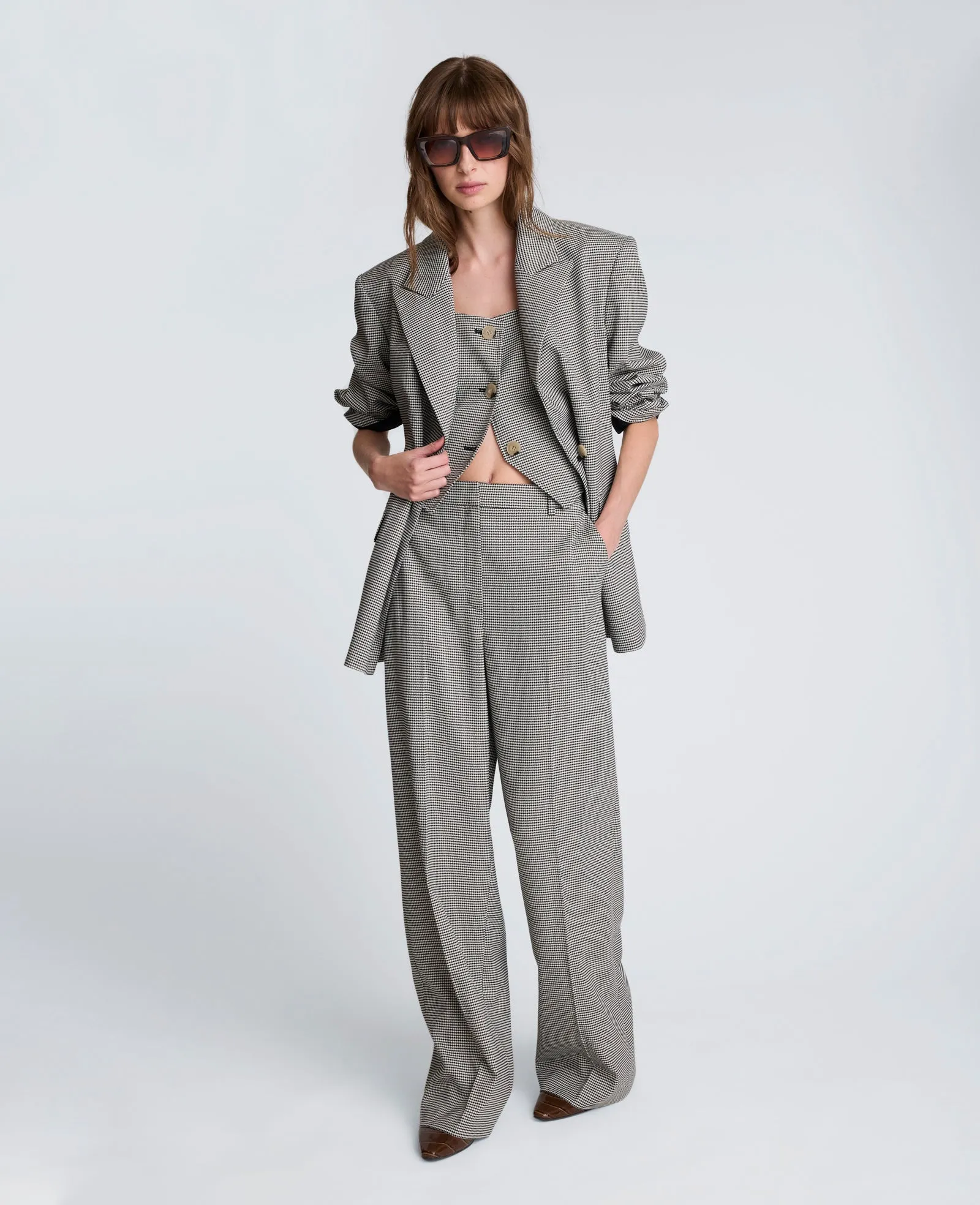 Double-Breasted Flat Pocket Houndstooth Jacket sold by Kenneth Cole product image thumbnail 3