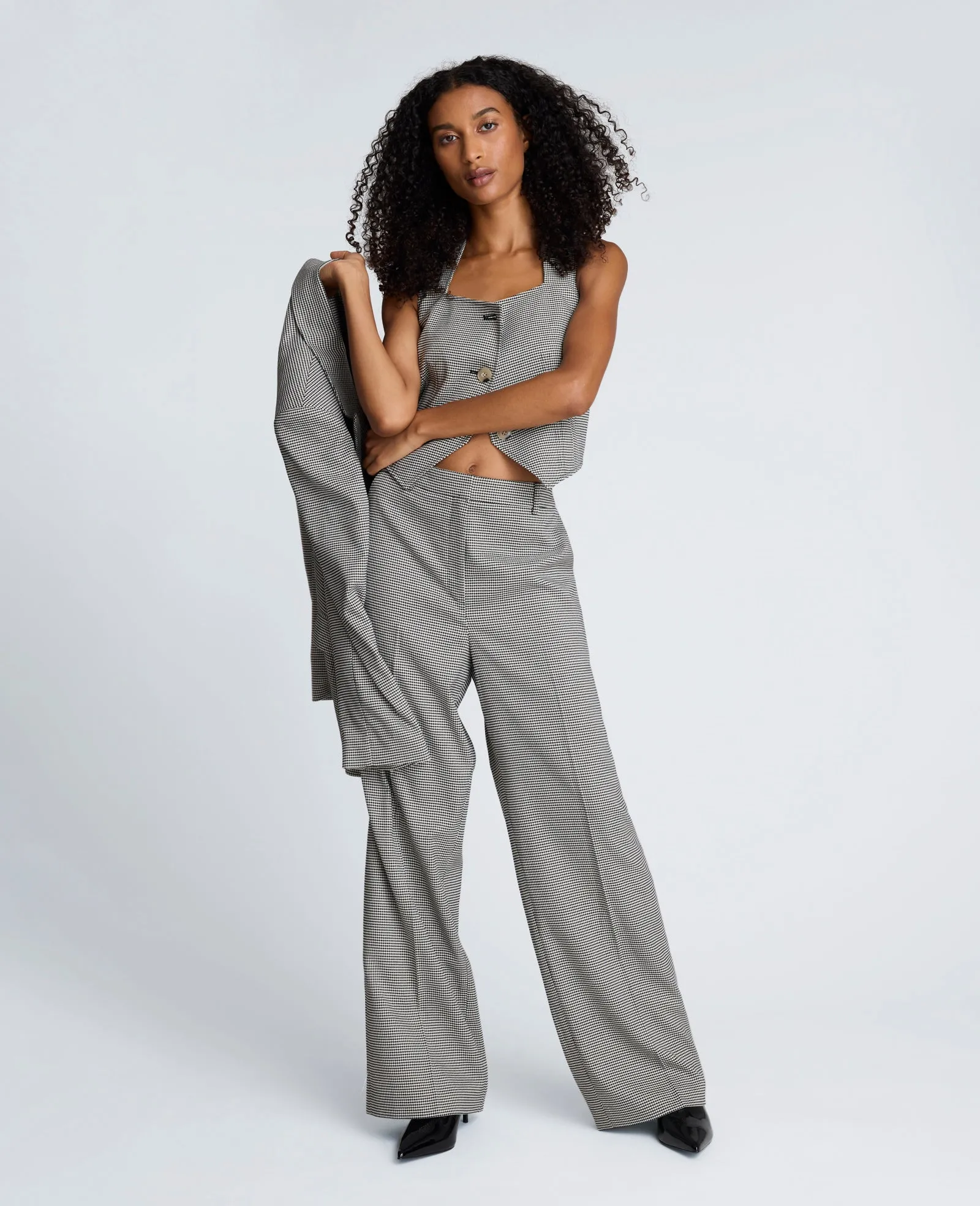 Cropped Fitted Bodice Houndstooth Vest sold by Kenneth Cole product image thumbnail 5