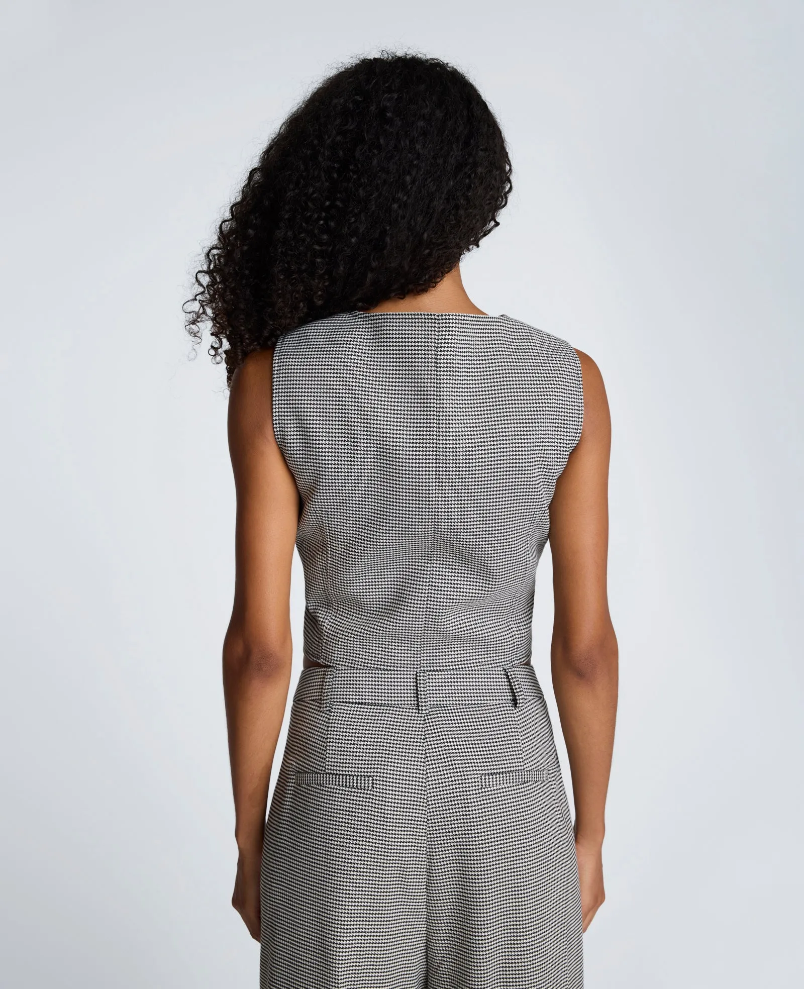 Cropped Fitted Bodice Houndstooth Vest sold by Kenneth Cole product image thumbnail 2
