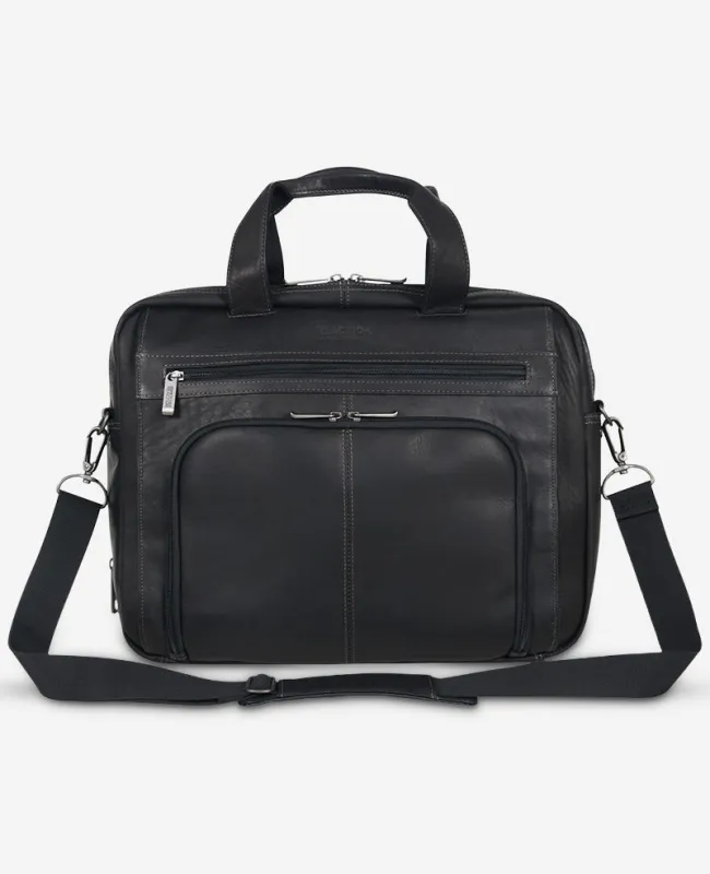 Colombian Leather Top Zip Messenger Bag sold by Kenneth Cole