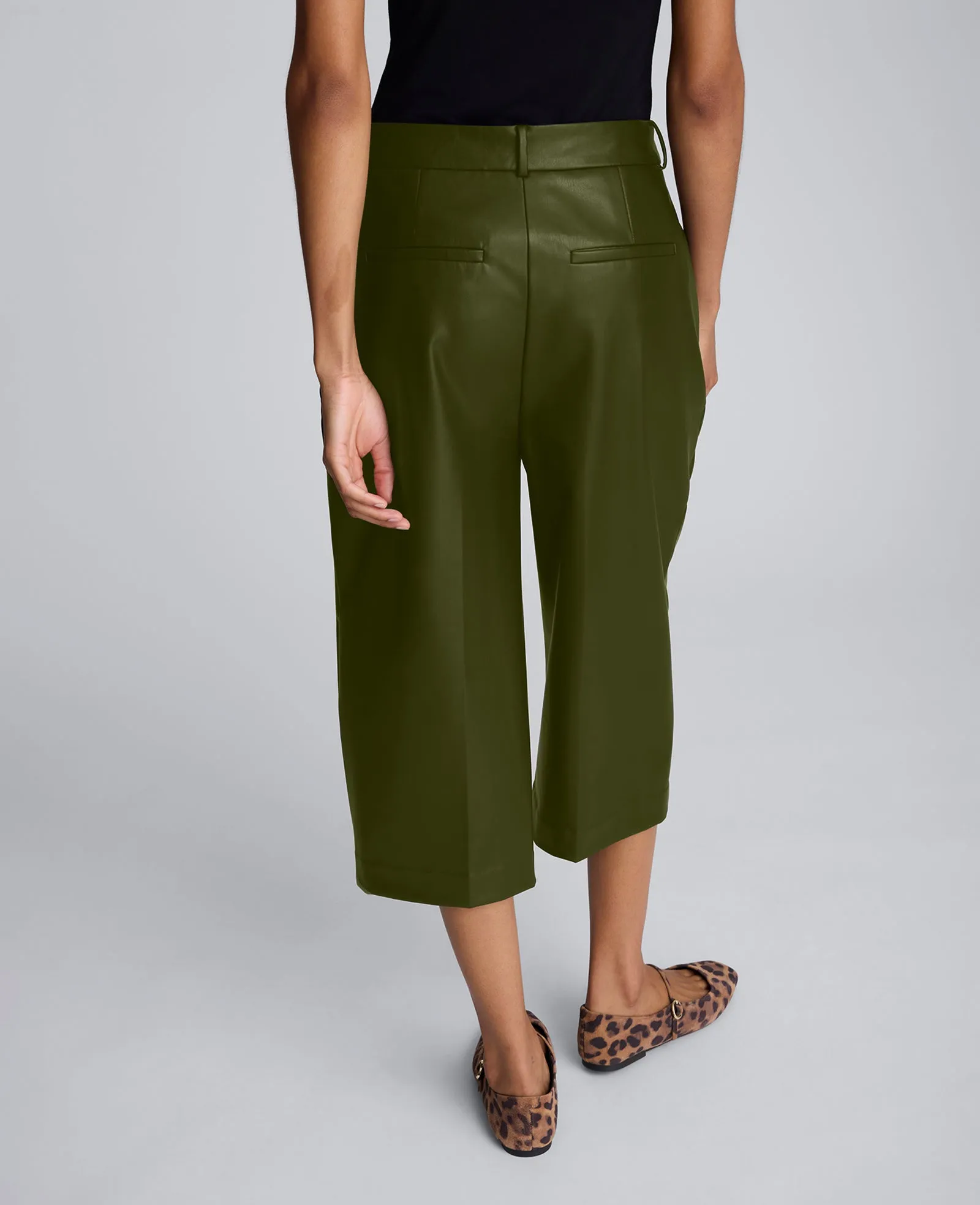 Faux Leather High Rise Pintuck Culotte sold by Kenneth Cole product image thumbnail 3