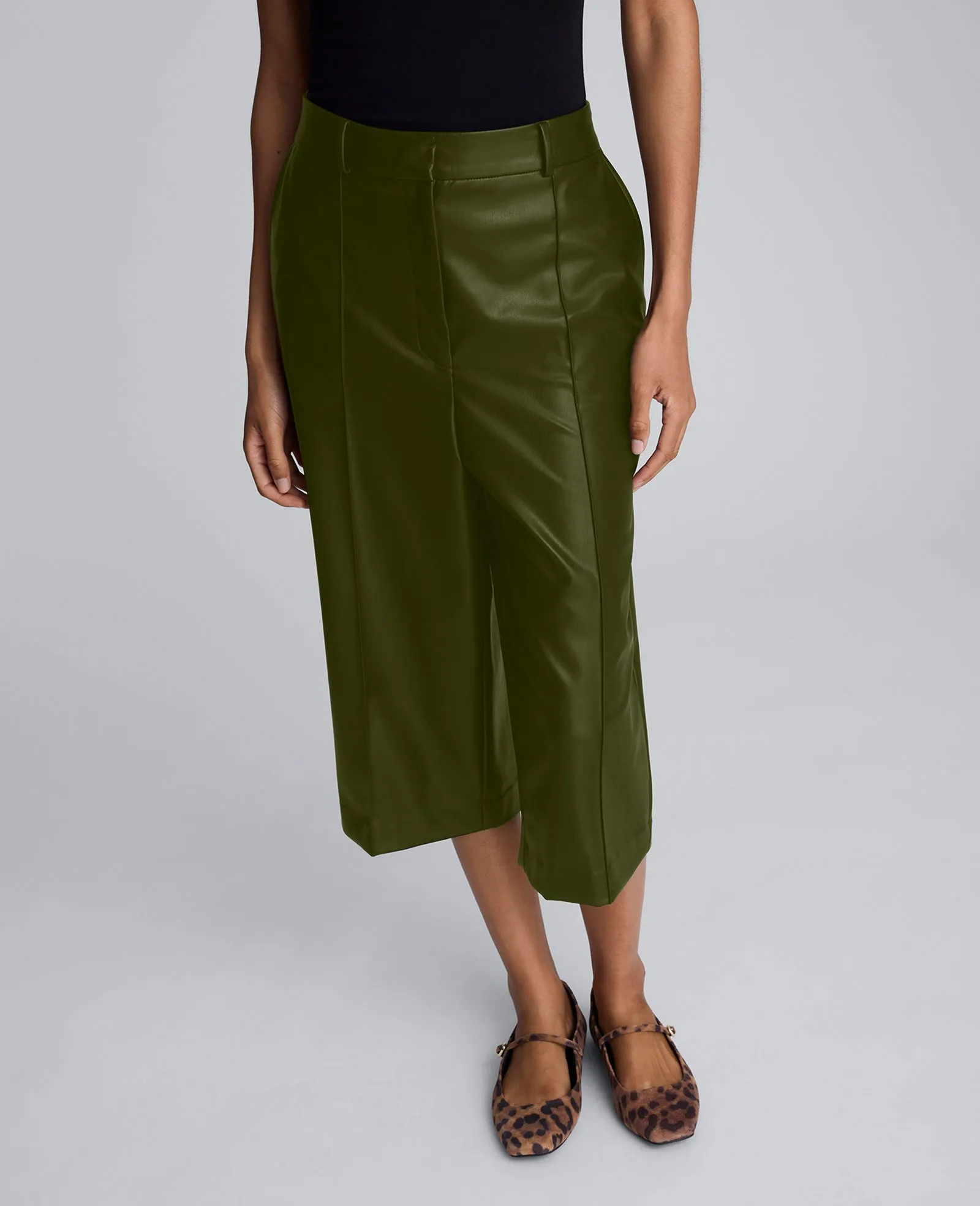 Faux Leather High Rise Pintuck Culotte sold by Kenneth Cole product image thumbnail 2