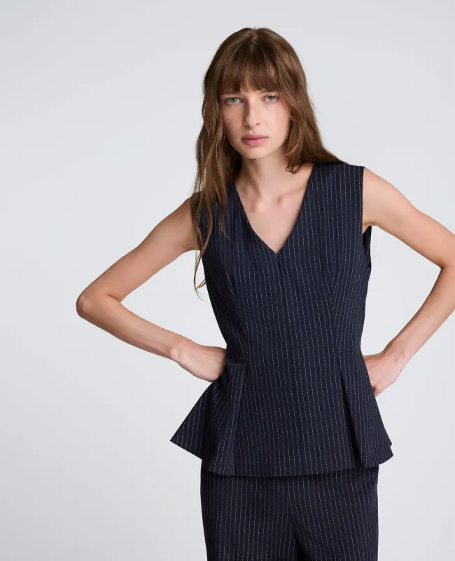 Sleeveless V-Neck Peplum Knit Top sold by Kenneth Cole