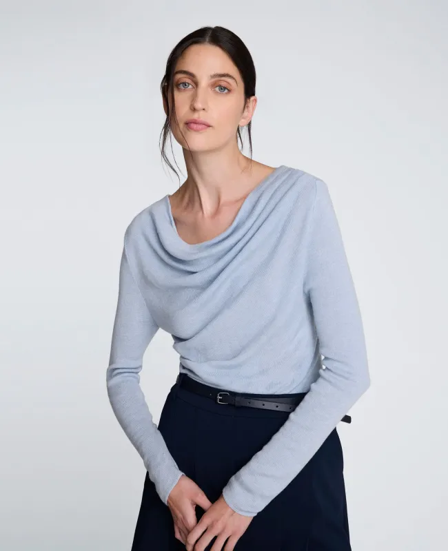 Asymmetrical Drape Front Long Sleeve Sweater sold by Kenneth Cole