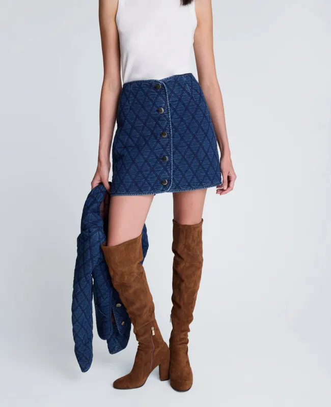Denim Quilted Mini Pencil Skirt sold by Kenneth Cole