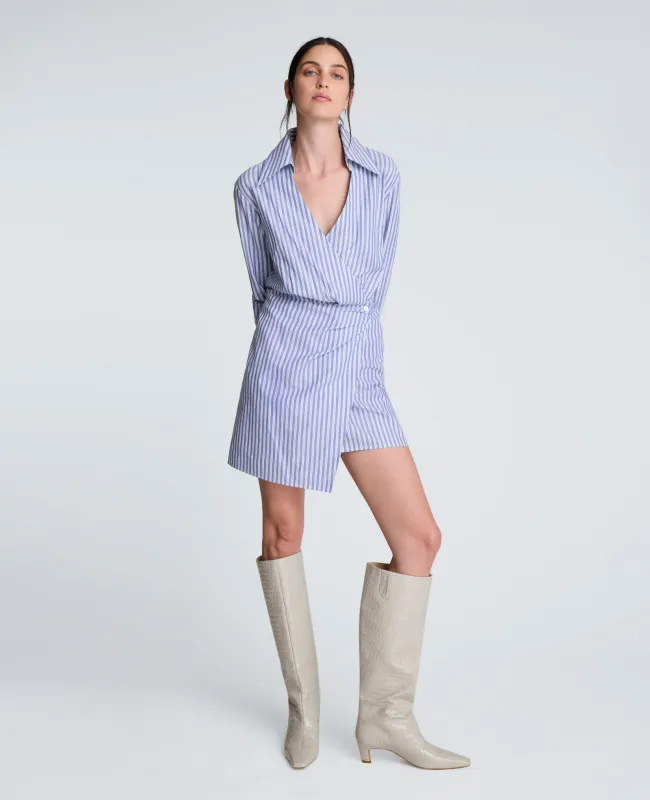 Striped Poplin Asymmetrical Shirt Dress sold by Kenneth Cole