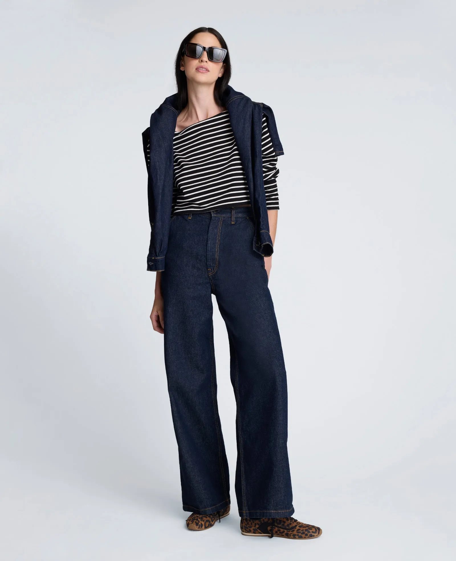 Striped Cotton Cropped Boatneck Long Sleeve Tee sold by Kenneth Cole product image thumbnail 3