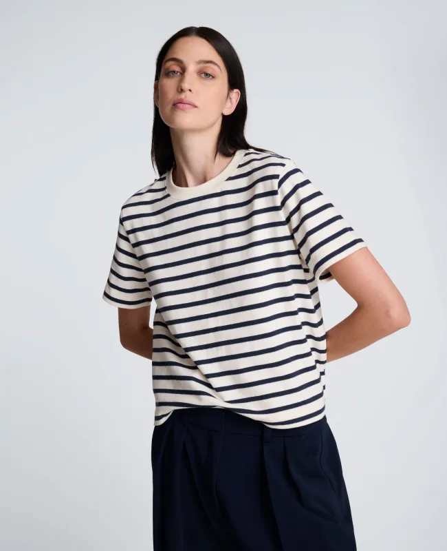 Crewneck Stripe Cotton Tee sold by Kenneth Cole