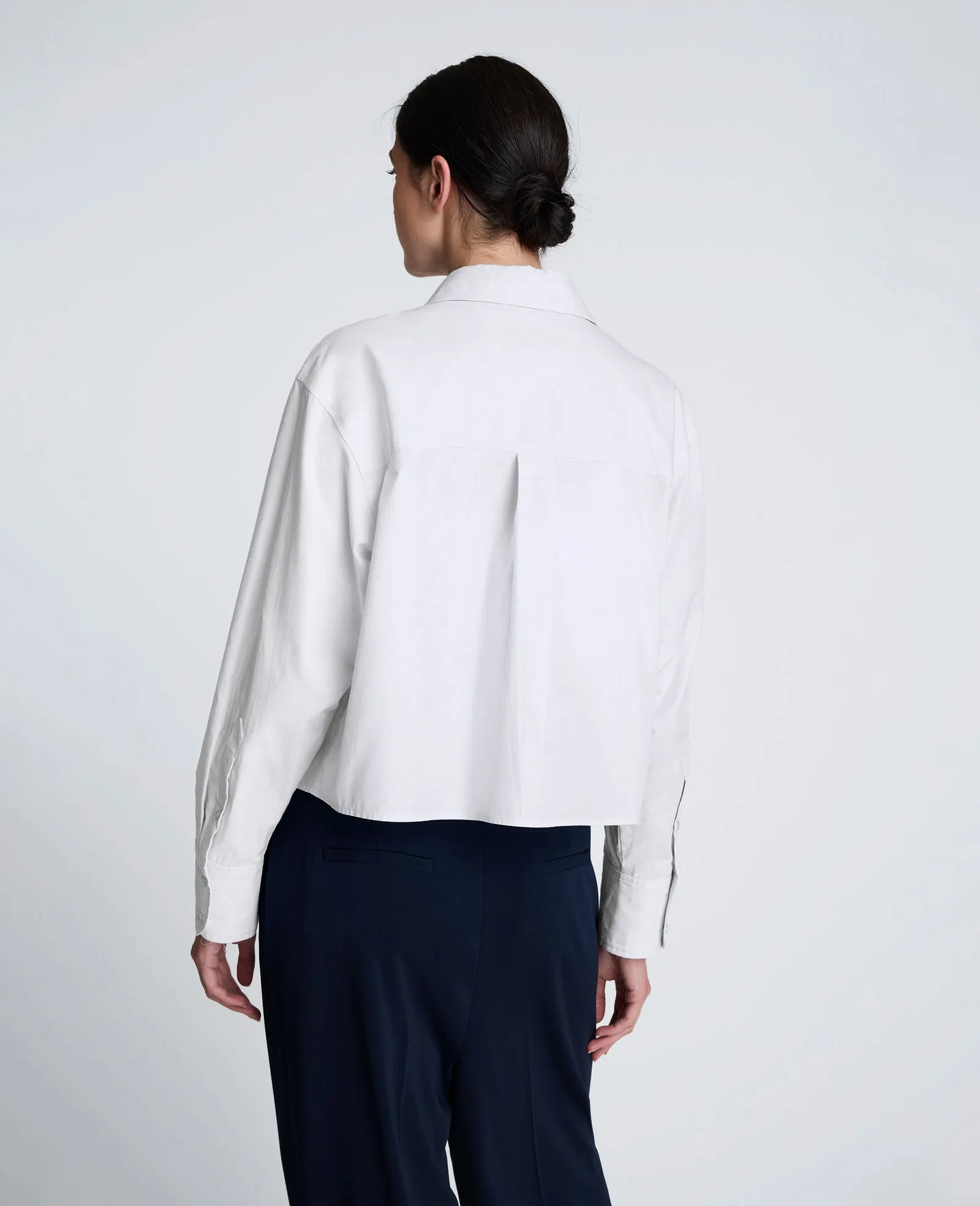 Cropped Tuxedo Style Long Sleeve Button Down Blouse sold by Kenneth Cole product image thumbnail 2