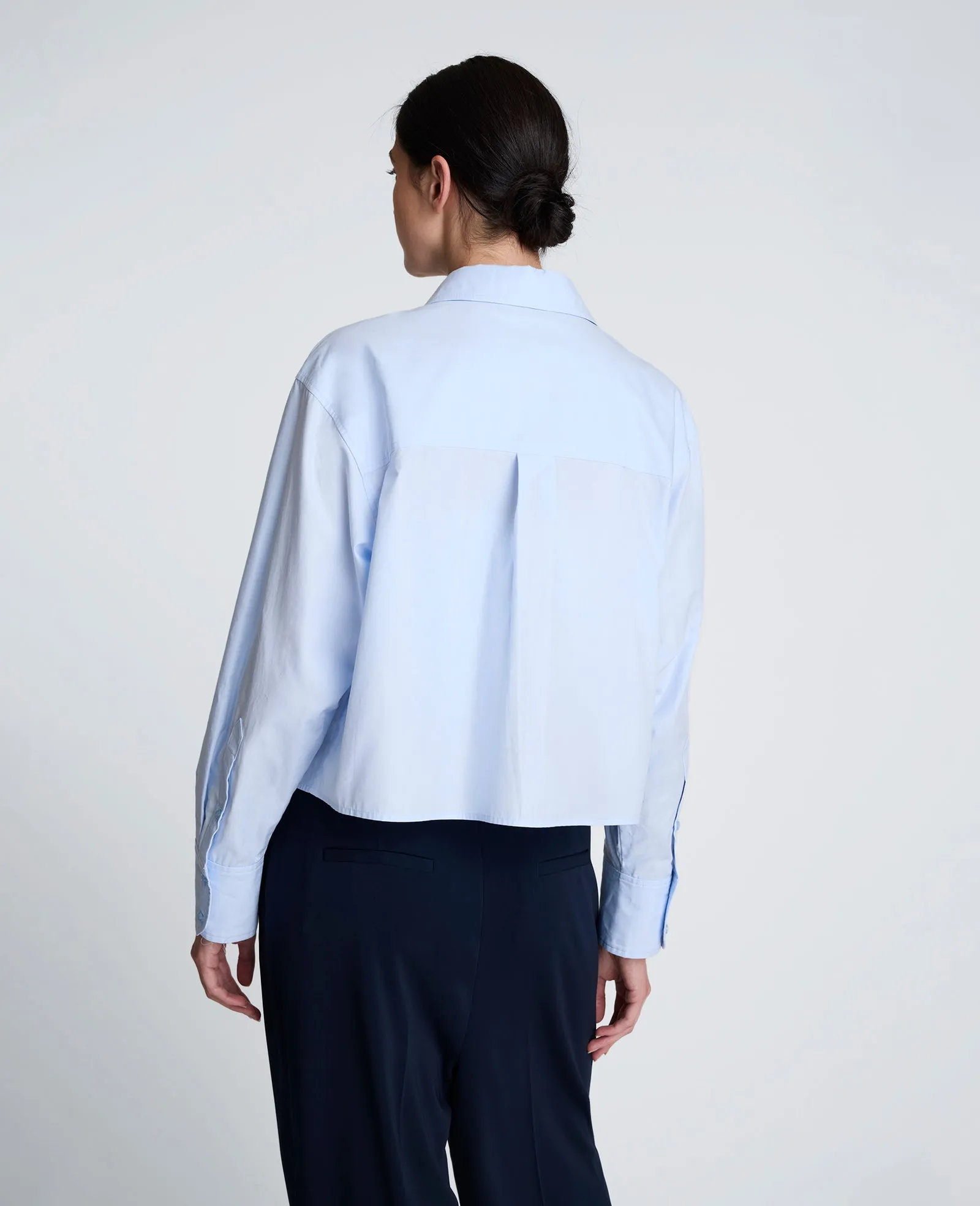 Cropped Tuxedo Style Long Sleeve Button Down Blouse sold by Kenneth Cole product image thumbnail 2