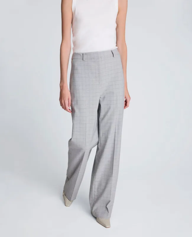 Plaid Fly Front High Rise Boyfriend Wide Leg Pant sold by Kenneth Cole