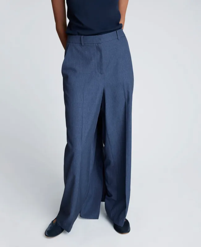 Textured Pinstripe Fly Front High Rise Boyfriend Wide Leg Pant sold by Kenneth Cole