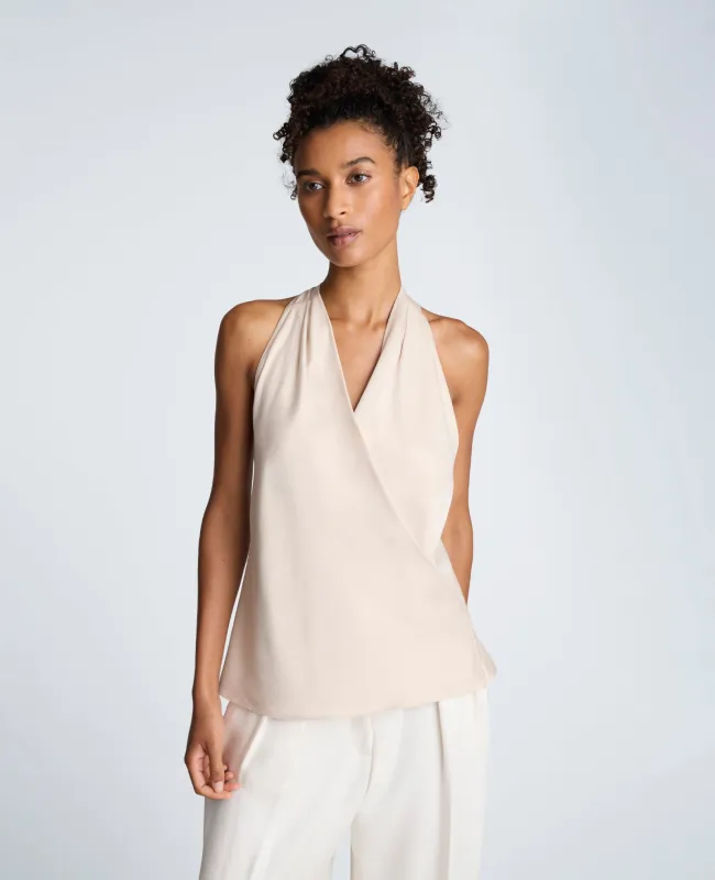 Satin Crossover Halter Blouse sold by Kenneth Cole