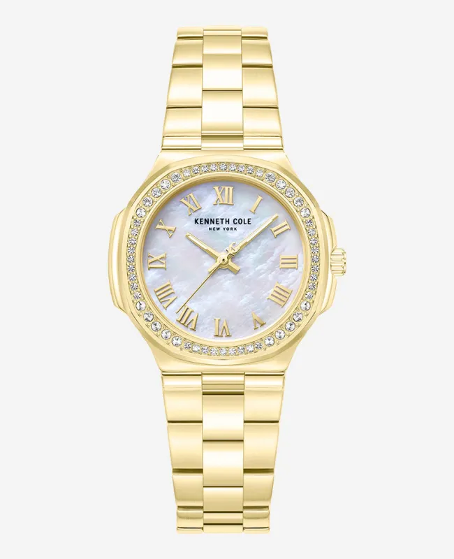 Classic Crystal Lined Outer Dial Gold Tone Bracelet Watch sold by Kenneth Cole