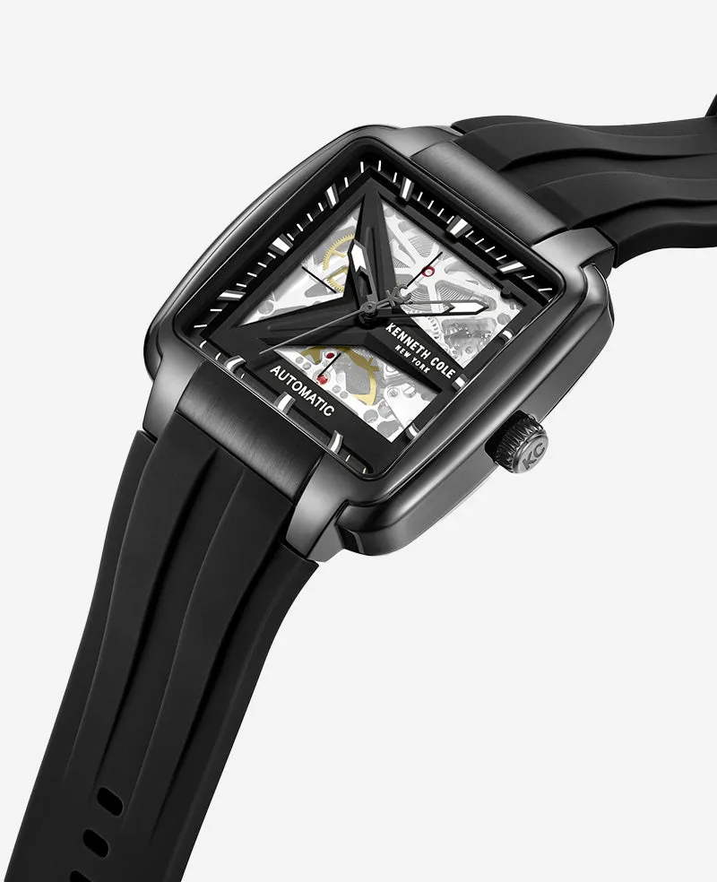 Skeleton Automatic Black Silicone Strap Watch sold by Kenneth Cole product image thumbnail 2