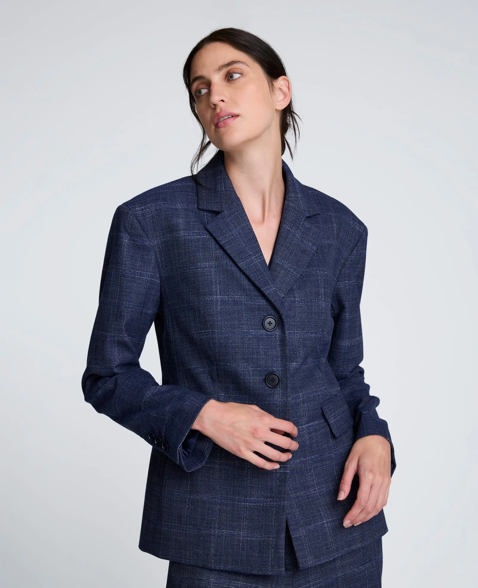 Plaid Three Button Contour Jacket with Strong Shoulder sold by Kenneth Cole product image thumbnail 4