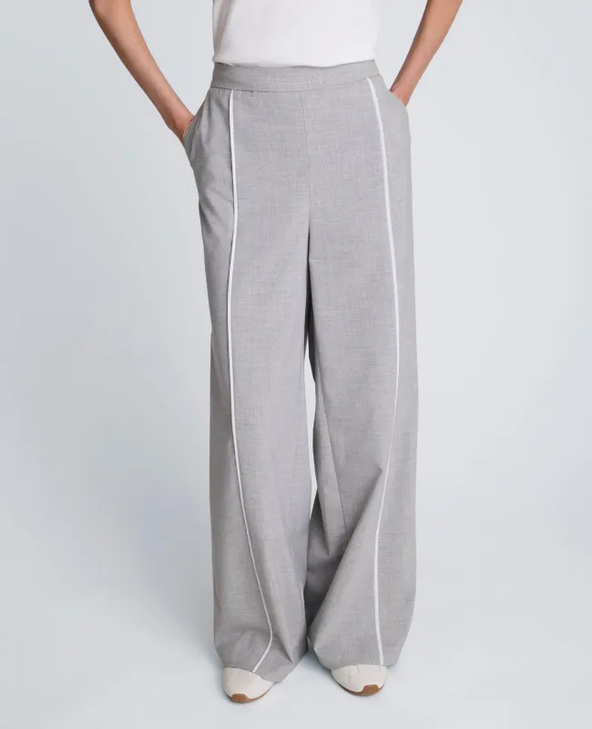 Pull-On High Rise Wide Leg Pant with Piping sold by Kenneth Cole